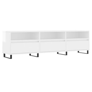 vidaXL Meuble TV blanc brillant 150x30x44,5 cm bois d'ing&eacute;nierie