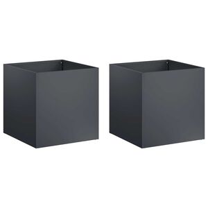 vidaXL Cache-pot de jardin 2 pc Anthracite 20 x 20 x 20 cm
