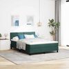 vidaXL Lit &agrave; ressorts avec matelas Vert fonc&eacute; 140 x 200 cm Velours