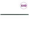 vidaXL Poteaux de cl&ocirc;ture de jardin 40 pcs vert 240 cm acier