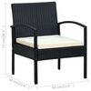 vidaXL Chaise de jardin avec coussin R&eacute;sine tress&eacute;e Noir
