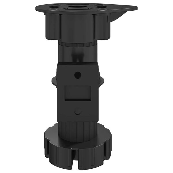 vidaXL Pieds de meuble R&eacute;glable 12 pcs Noir 46 x 46 x 128 mm PP