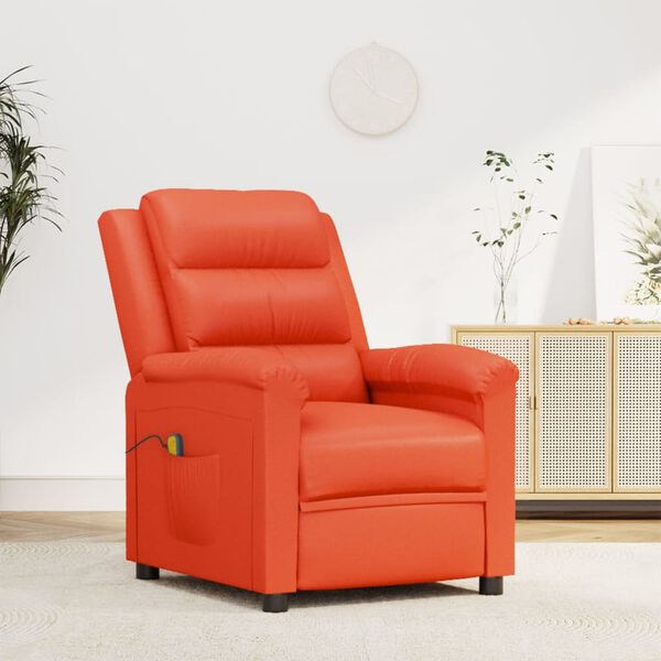 vidaXL Fauteuil de massage Rouge Similicuir