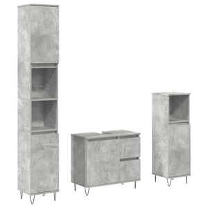 vidaXL Ensemble de meubles de salle de bain 3 pcs gris b&eacute;ton