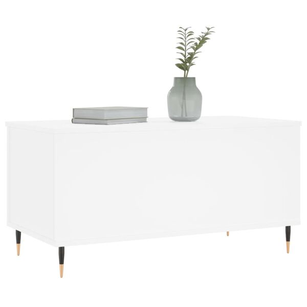 vidaXL Table basse Blanc 90x44,5x45 cm Bois d'ing&eacute;nierie