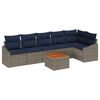 vidaXL Ensemble de canap&eacute; de jardin 7 pcs Gris et bleu marine