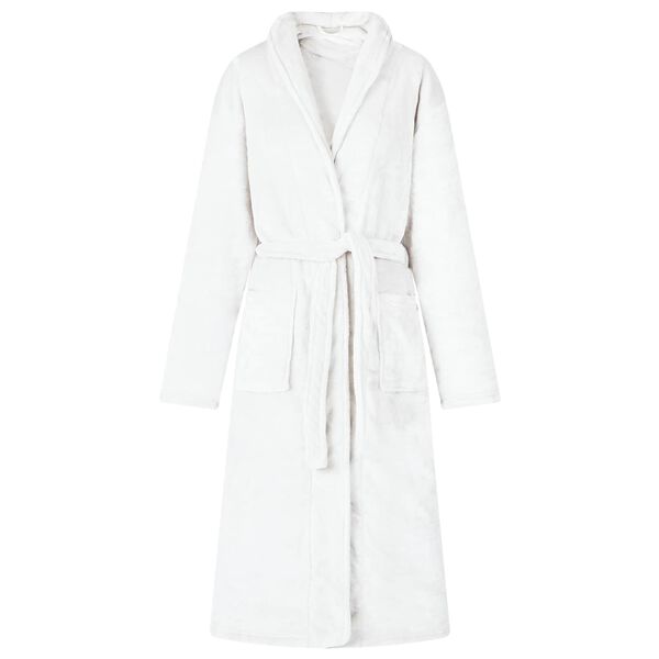 vidaXL Robe de bain sans capuche Blanc l Flanelle