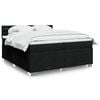 vidaXL Sommier &agrave; lattes de lit avec matelas Noir 200x200 cm Tissu