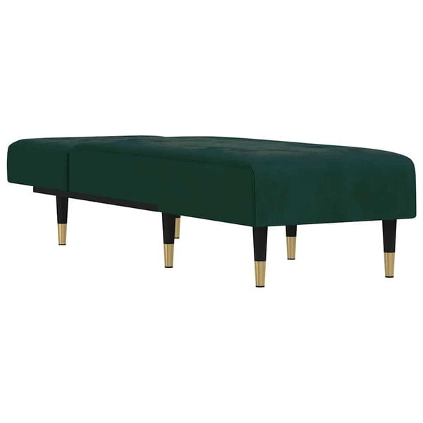 vidaXL Chaise longue vert fonc&eacute; velours