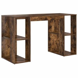 vidaXL Bureau Ch&ecirc;ne fum&eacute; 130 x 50.5 x 75 cm Bois d'ing&eacute;nierie