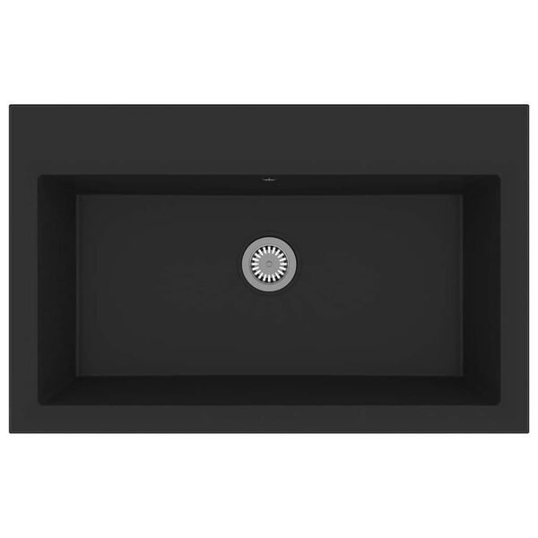 vidaXL &Eacute;vier de cuisine Noir 79 x 50 x 31 cm Quartz et R&eacute;sine