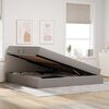 vidaXL Lit avec rangement et matelas Taupe 200 x 200 cm Polyester