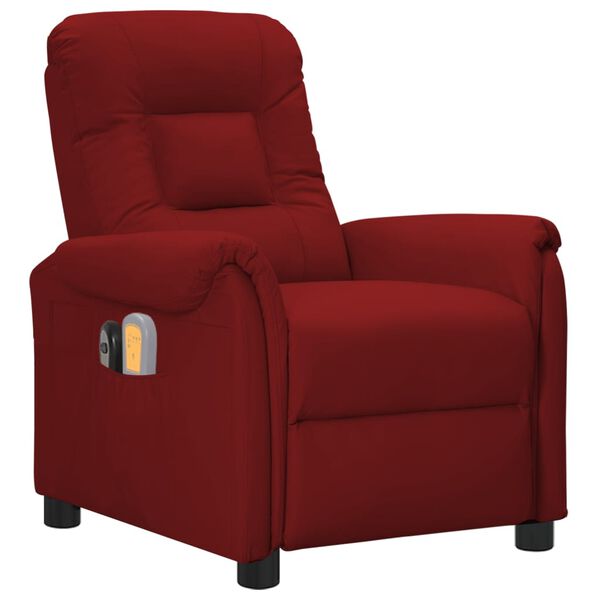 vidaXL Fauteuil de massage électrique Rouge bordeaux Similicuir