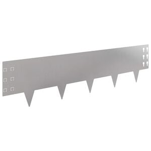 vidaXL Bordure de Pelouse 20 pcs 100 x 25 cm Acier Argent&eacute;