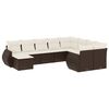 vidaXL Salon de jardin 10 pcs avec coussins marron r&eacute;sine tress&eacute;e