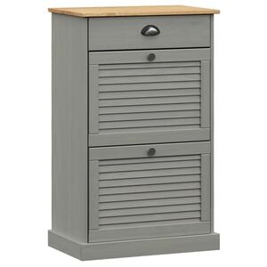 vidaXL Armoire &agrave; chaussures VIGO 60x35x96 cm gris bois massif de pin