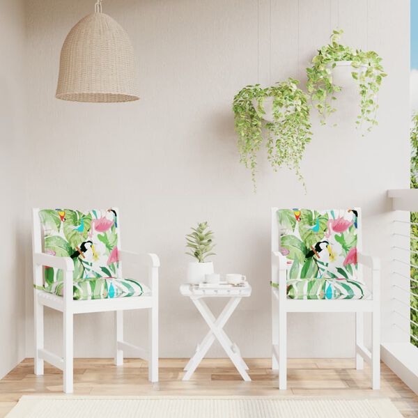 vidaXL Coussins de chaise &agrave; dossier bas lot de 2 multicolore tissu