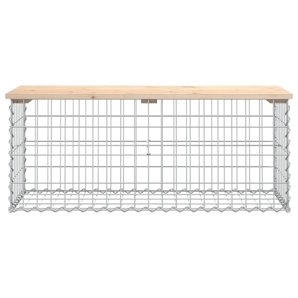 vidaXL Banc de jardin design de gabion 103x44x42 cm bois massif de pin