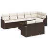 vidaXL Ensemble de canap&eacute; de jardin 9 pc Marron et blanc polyrotin