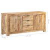 vidaXL Buffet 175x40x75 cm Bois de manguier brut