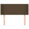 vidaXL T&ecirc;te de lit avec oreilles Marron Fonc&eacute; 83x16x78/88 cm Tissu