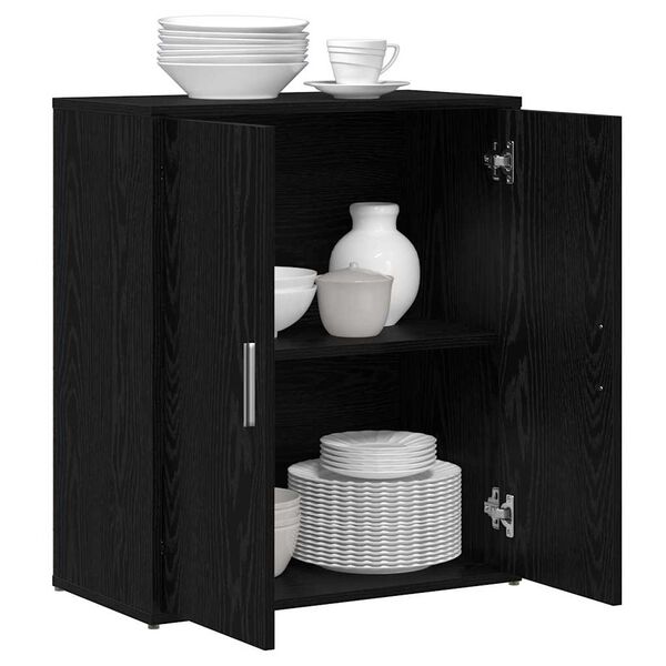 vidaXL Buffet 2 pcs Ch&ecirc;ne noir 60 x 31 x 70 cm Bois d'ing&eacute;nierie