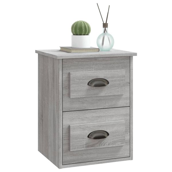 vidaXL Table de chevet murale sonoma gris 41,5x36x53 cm