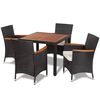 vidaXL Ensemble &agrave; manger d'ext&eacute;rieur 5pcs avec coussins R&eacute;sine tress&eacute;e