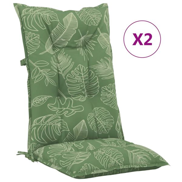 vidaXL Coussins de chaise de jardin &agrave; dossier haut lot de 2 tissu