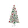 vidaXL Sapin de No&euml;l avec 150 LED avec support Argent 120 cm PET
