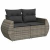 vidaXL Salon de jardin 8 pcs avec coussins gris r&eacute;sine tress&eacute;e
