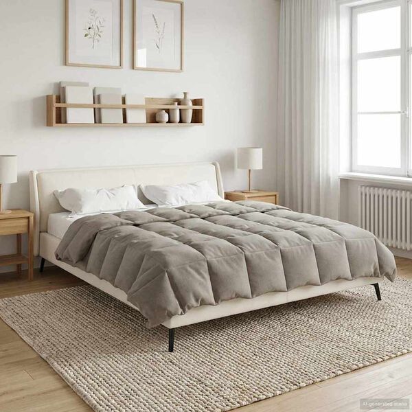 vidaXL Duvet d'hiver Matelass&eacute; Vert 200 x 220 cm Microfibre