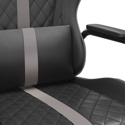 vidaXL Chaise de jeu de massage gris et noir similicuir