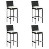vidaXL Ensemble de bar de jardin avec coussins 5 pcs Noir