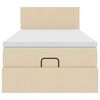 vidaXL Lit ottoman avec matelas cr&egrave;me 90x200 cm tissu