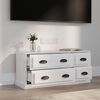 vidaXL Meuble TV blanc brillant 100x35,5x45 cm bois d'ingénierie
