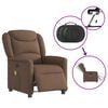 vidaXL Fauteuil inclinable de massage &eacute;lectrique marron tissu