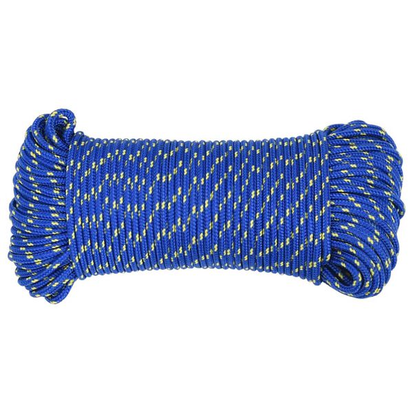 vidaXL Corde de bateau Bleu 4 mm 50 m Polypropylène