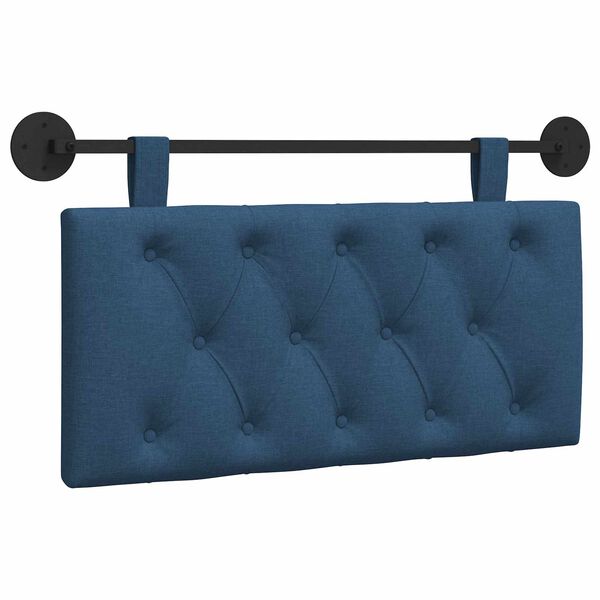 vidaXL T&ecirc;te de lit suspendue Montage mural Bleu 100 x 55 x 7 cm tissu