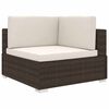vidaXL Fauteuil d'angle sectionnel avec coussins en polyrotin marron