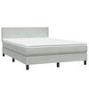 vidaXL Sommier &agrave; lattes de lit et matelas gris clair 160x210cm velours