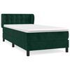 vidaXL Sommier &agrave; lattes de lit avec matelas Vert fonc&eacute; 90x200 cm