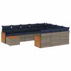vidaXL Ensemble de canap&eacute; de jardin 11 pcs avec coussins gris r&eacute;sine tress&eacute;e