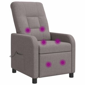 vidaXL Fauteuil de massage inclinable Taupe Tissu