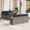 vidaXL Ensemble de canap&eacute; de jardin 7 pcs gris et bleu marine