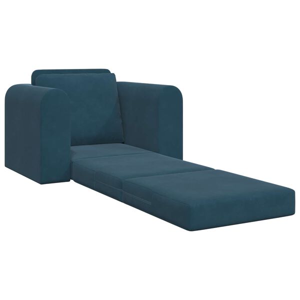 vidaXL Canap&eacute;-Lit Bleu 98 x 71 x 83 cm Velours