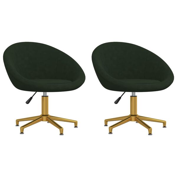 vidaXL Chaises &agrave; manger lot de 2 vert fonc&eacute; velours