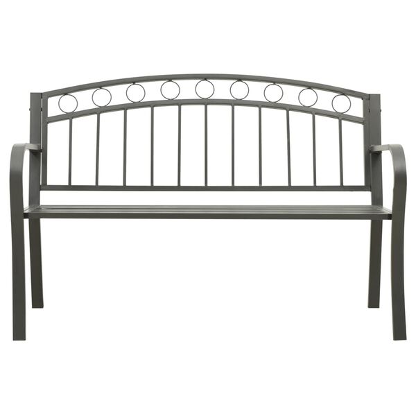 vidaXL Banc de jardin Gris 120 cm Acier