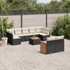 vidaXL Salon de jardin 10 pcs avec coussins noir r&eacute;sine tress&eacute;e