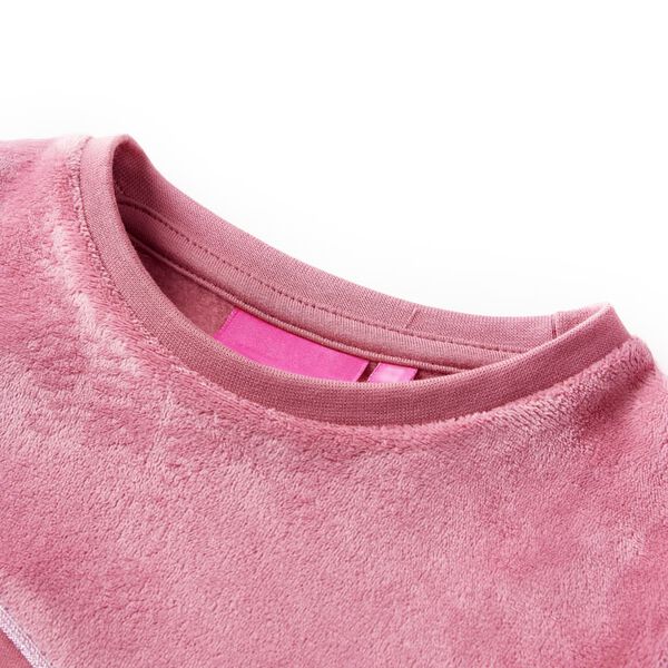 Sweatshirt pour enfants velours patchwork framboise 140